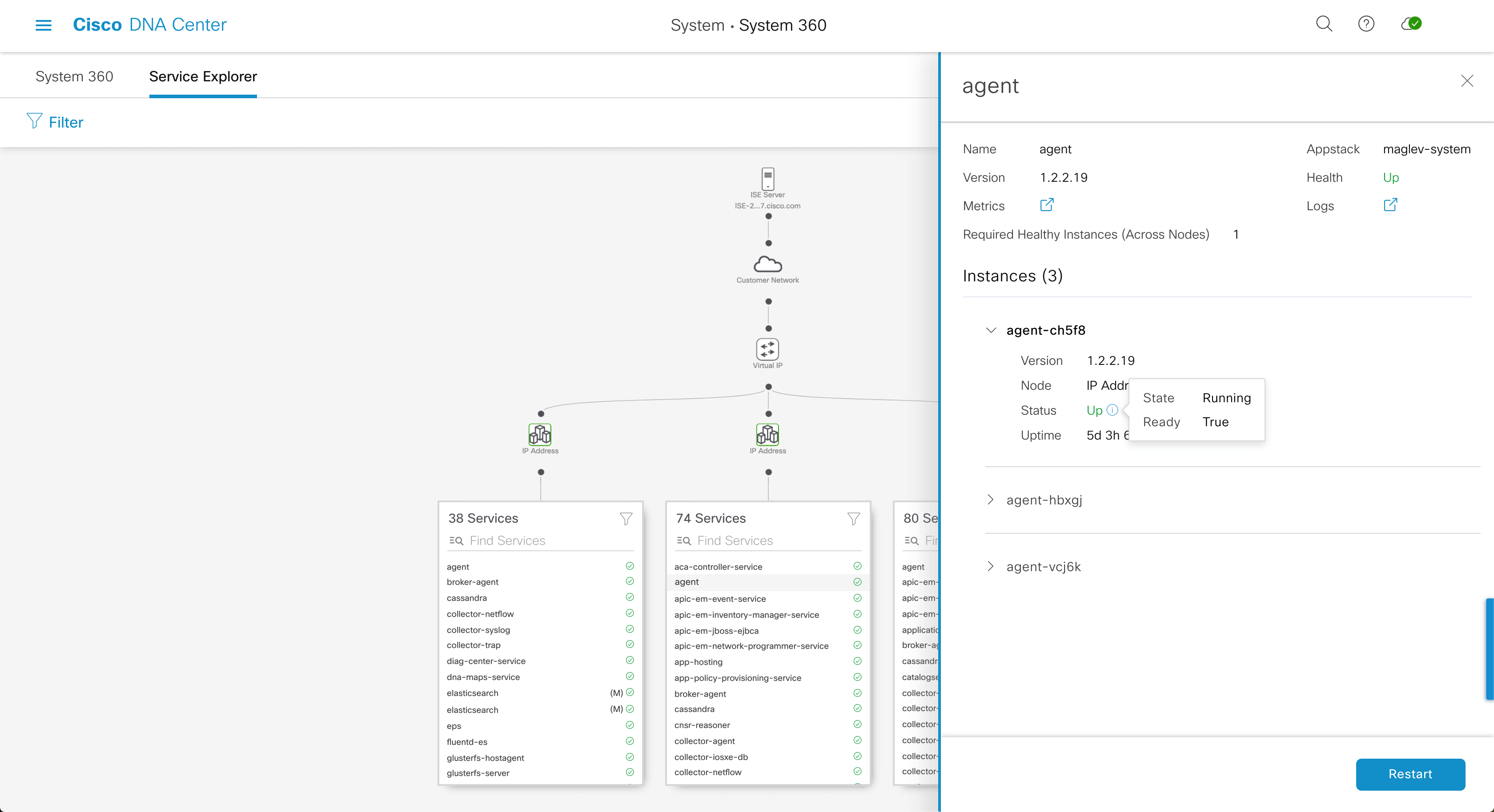 Full-page screenshot of Service Explorer tree with Sidebar open